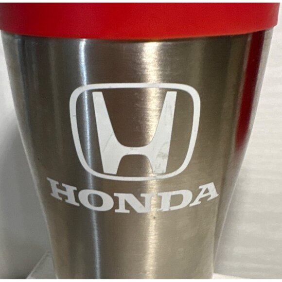 Honda Travel Mug Stainless Steel With Red Plastic Handle & Lid - Picture 2 of 9
